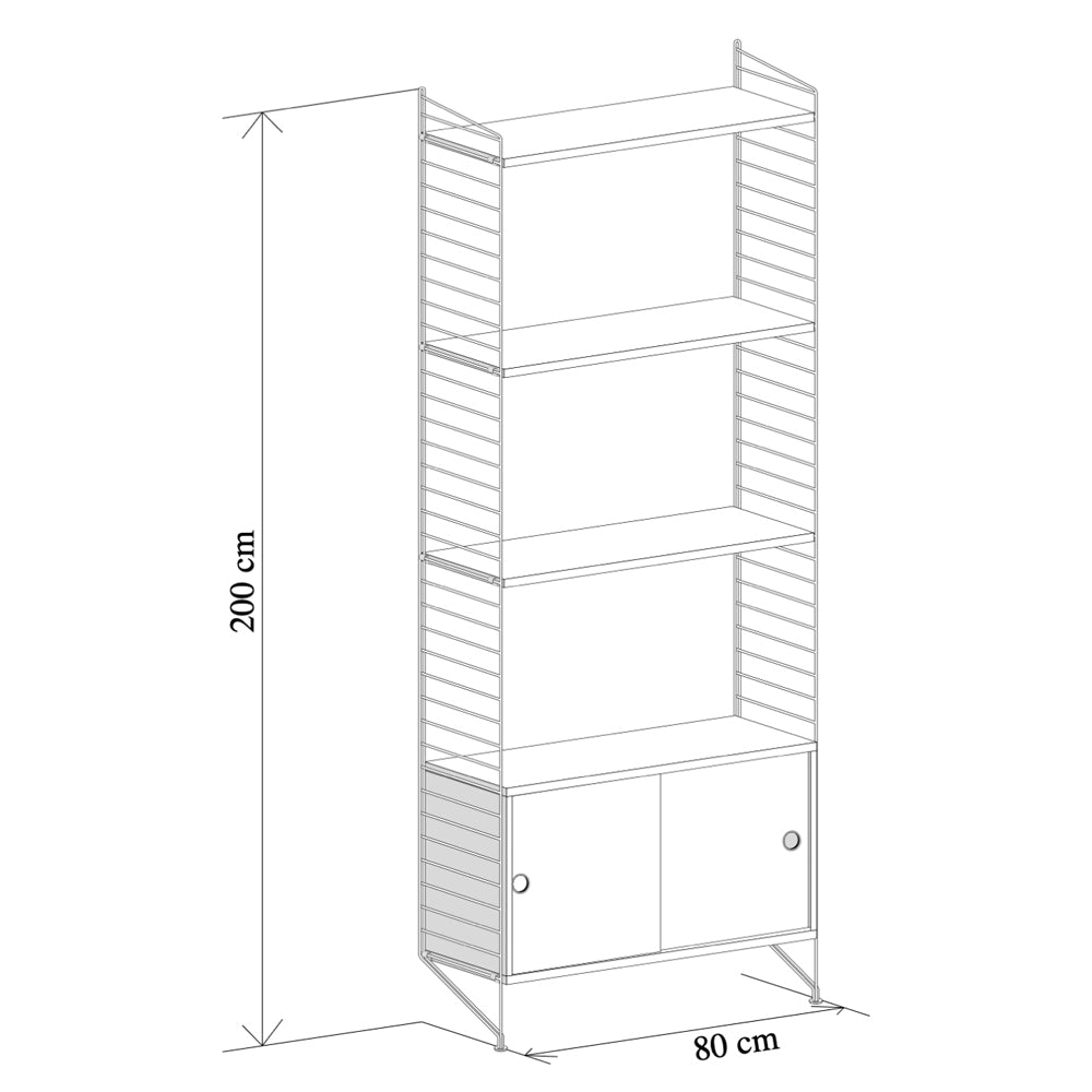 String® System - Repisero con gabinete White/ White