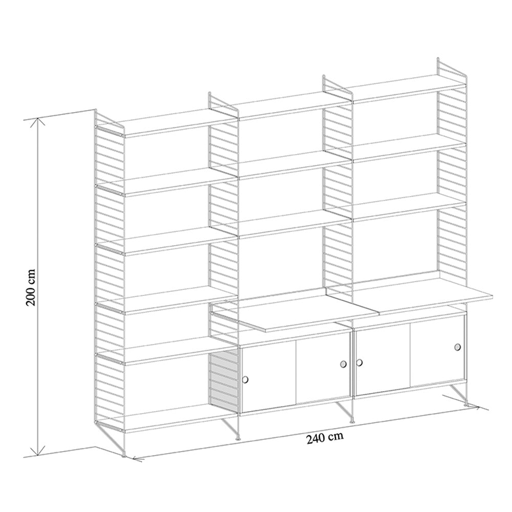 String®System - Escritorio doble White/ White