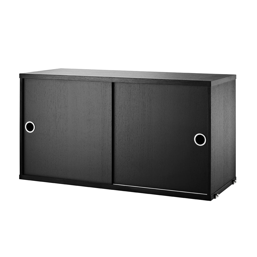 Cabinet Sliding Doors (Gabinete con Puertas Correderas) 78/42/30 Black Stained Ash