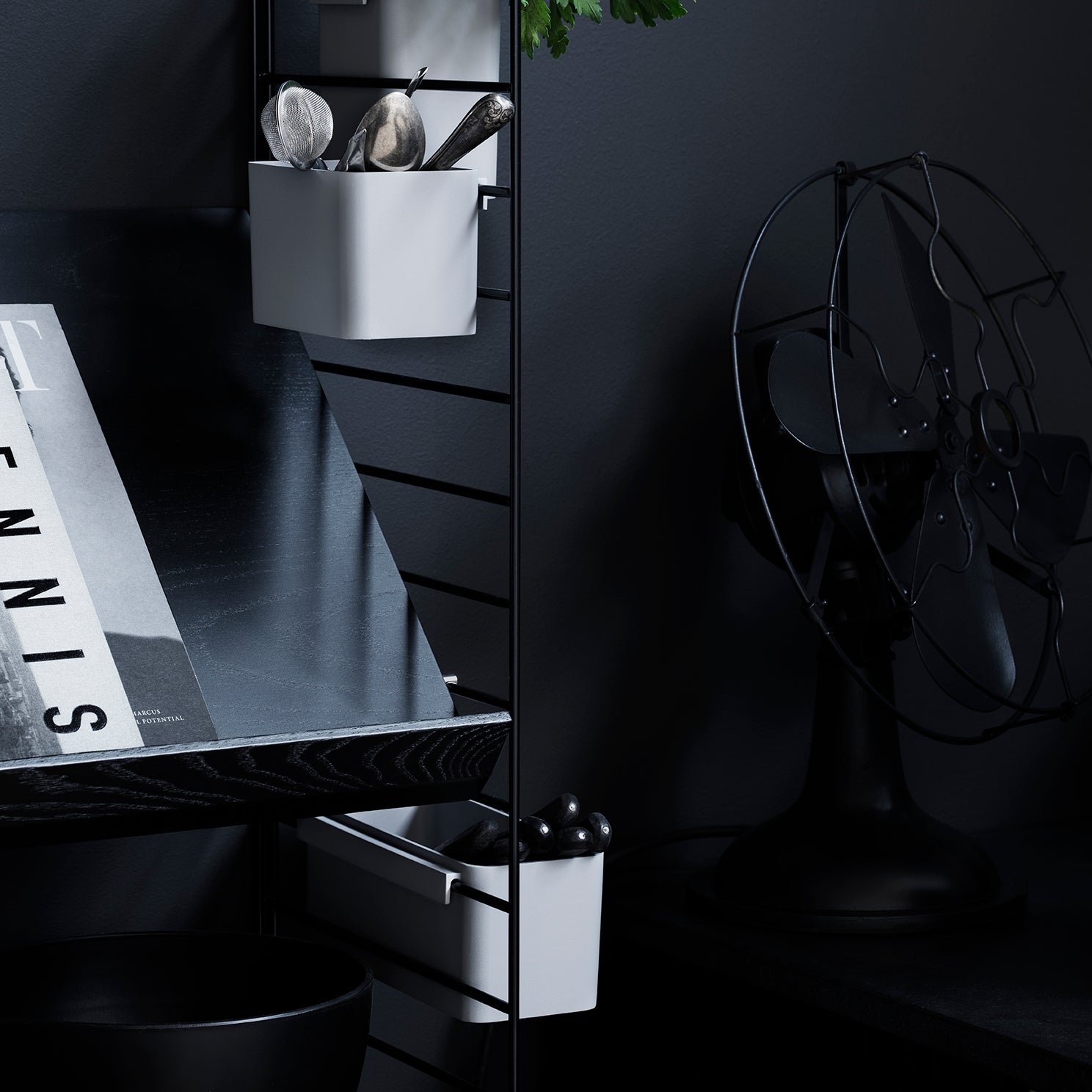 Magazine Shelf Wood (Revistero sólido) 78/30/15 Black Stained Ash (Pack de 1)