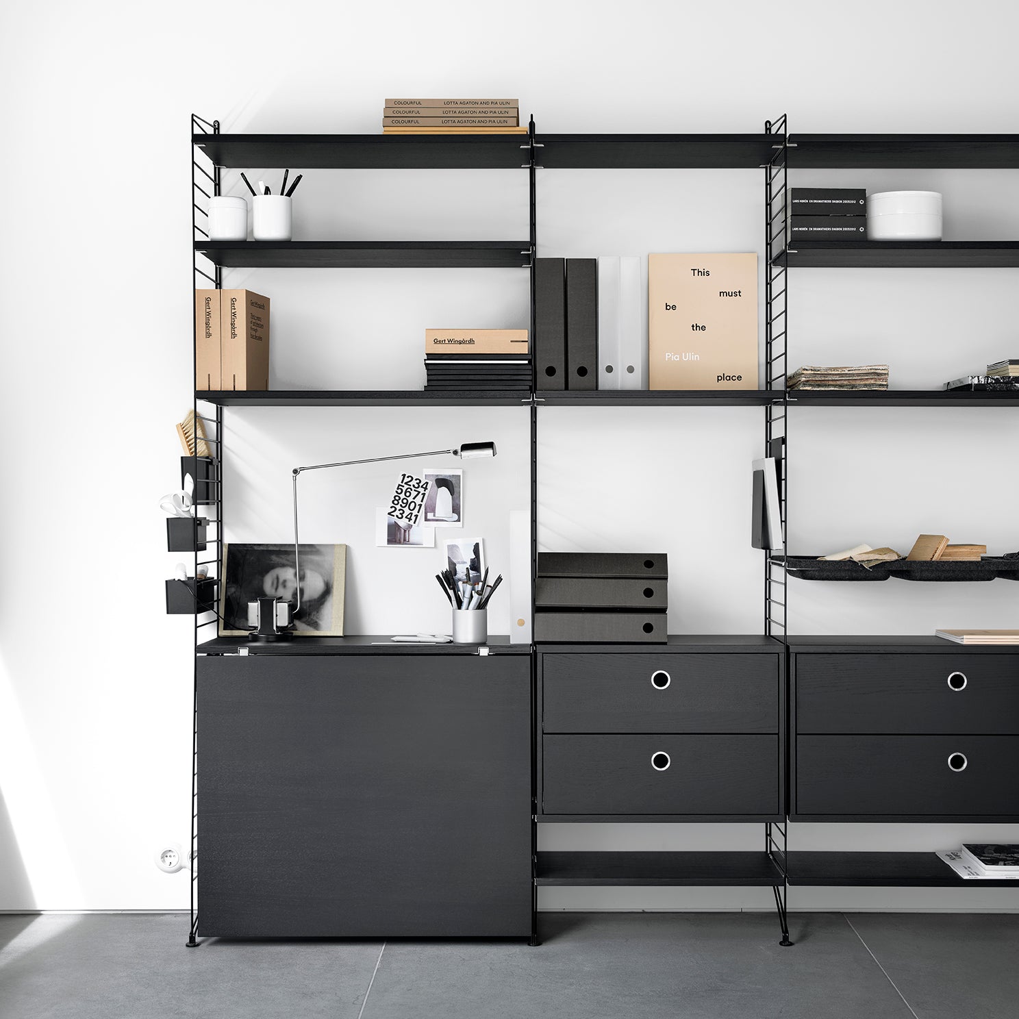 String Shelves 58/30 Black Stained Ash (Pack de 3)