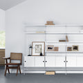 Sistema String® - Repisero con gabinetes White