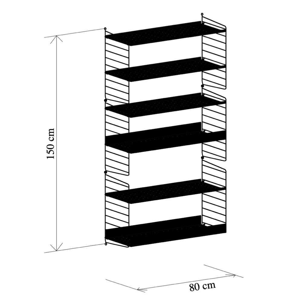 Sistema String® - Repisero metálico Black /Black