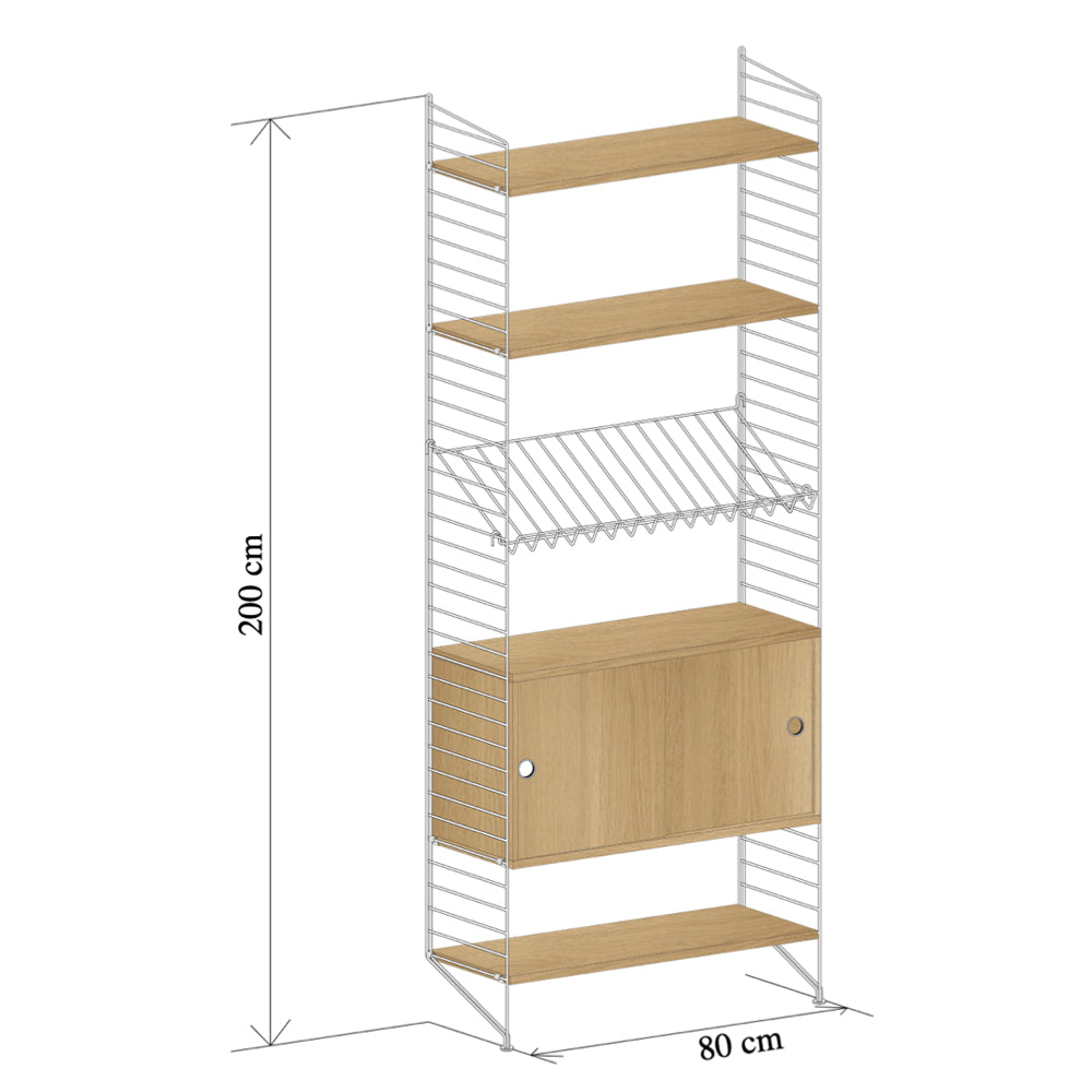 String® System - Repisero con gabinete Oak/ White