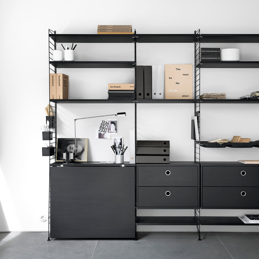 String Shelves 58/30 Black Stained Ash (Pack de 3)